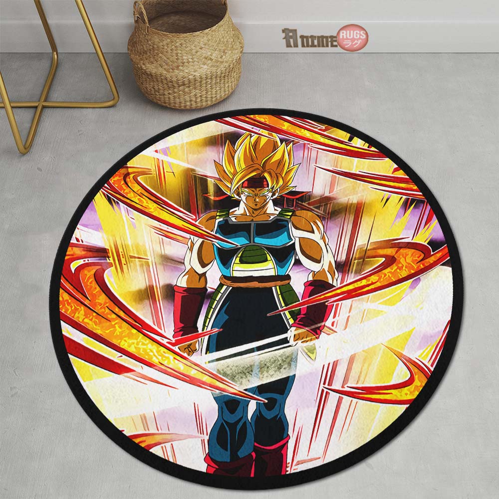 Bardock Skill Round Rug Custom Dragon Ball Anime Circle Carpet-Animerugs