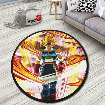 Bardock Skill Round Rug Custom Dragon Ball Anime Circle Carpet-Animerugs