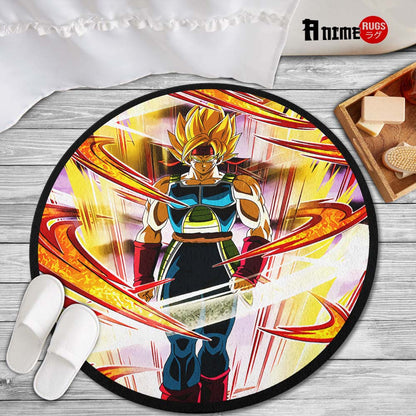Bardock Skill Round Rug Custom Dragon Ball Anime Circle Carpet-Animerugs