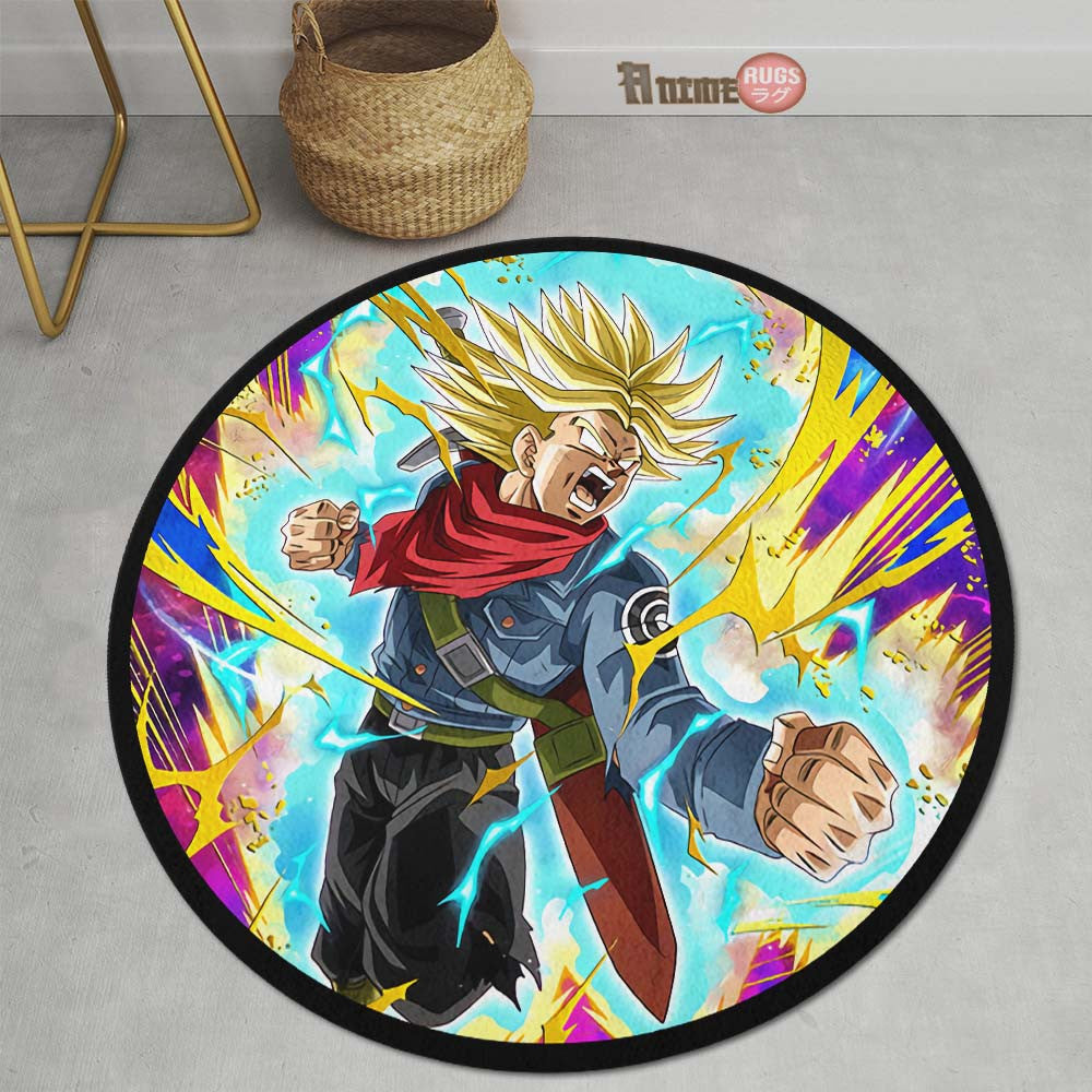Future Trunks Skill Round Rug Custom Dragon Ball Anime Circle Carpet-Animerugs