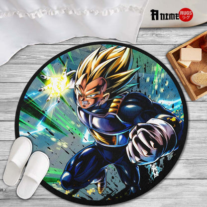 Vegeta SSJ Skill Round Rug Custom Dragon Ball Anime Circle Carpet-Animerugs