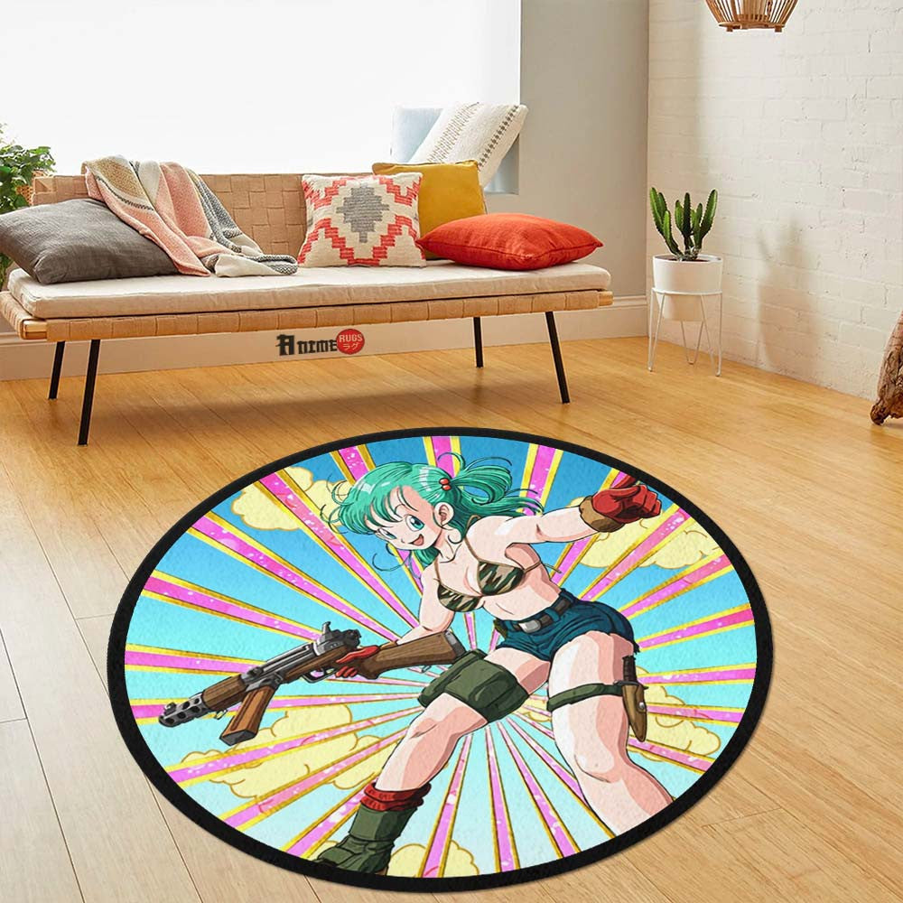 Bulma Skill Round Rug Custom Dragon Ball Anime Circle Carpet-Animerugs