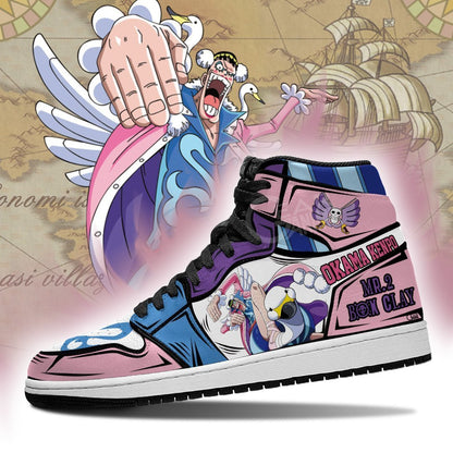 Mr 2 Bon Clay Sneakers Okama Kenpo Custom Anime One Piece Shoes - 3 - Gearanime