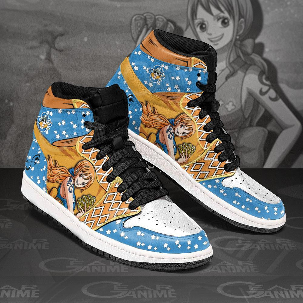 OP Nami J1s Sneakers Custom Anime One Piece Shoes - 2 - Gearanime