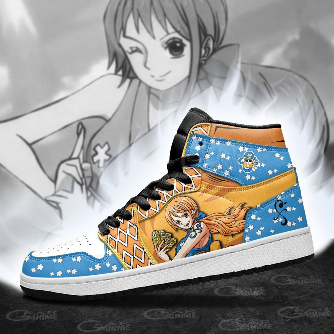 OP Nami J1s Sneakers Custom Anime One Piece Shoes - 4 - Gearanime