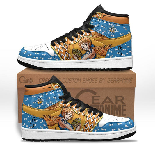 OP Nami J1s Sneakers Custom Anime One Piece Shoes - 1 - Gearanime