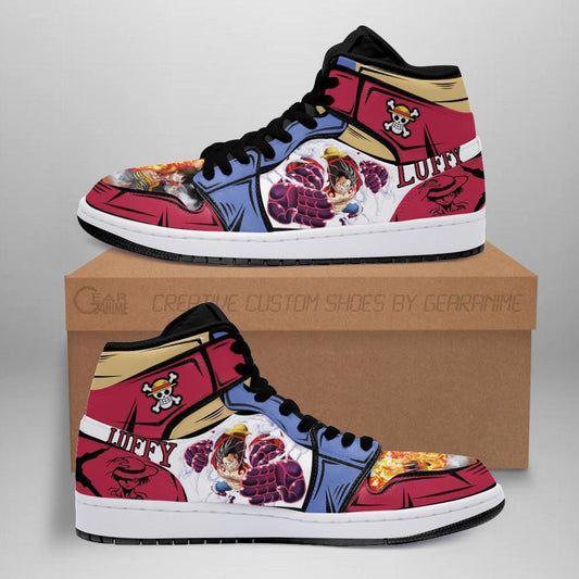 Luffy Gear 4 Sneakers Custom Anime One Piece Shoes - 1 - Gearanime