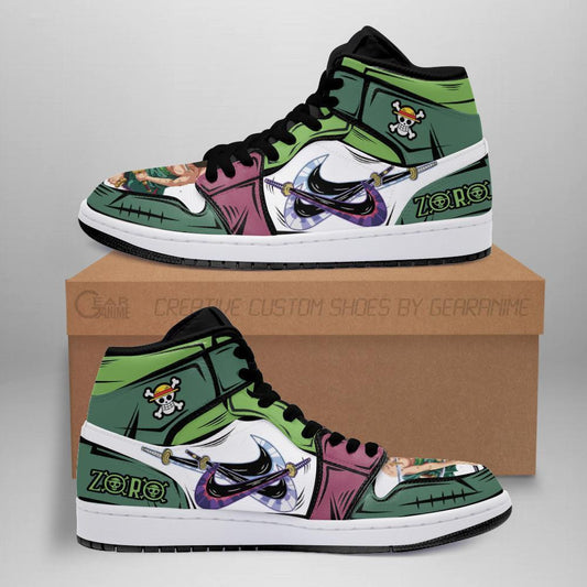 Zoro Swords Sneakers Santoryu Custom Anime One Piece Shoes - 2 - Gearanime