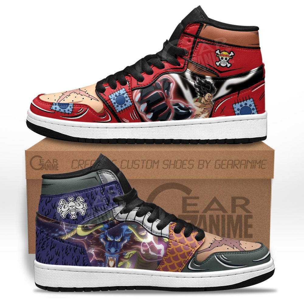Luffy and Kaido Sneakers Custom One Piece Anime Shoes - 1 - Gearanime