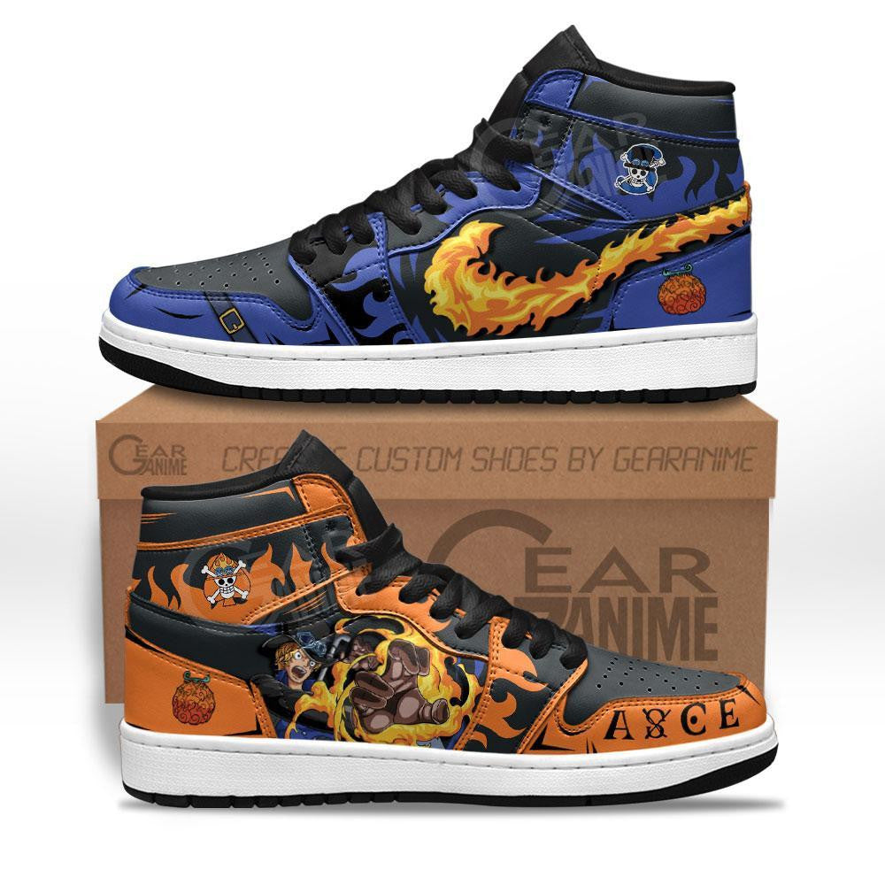 Sabo and Portgas Ace Sneakers Custom Anime One Piece Shoes - 1 - Gearanime