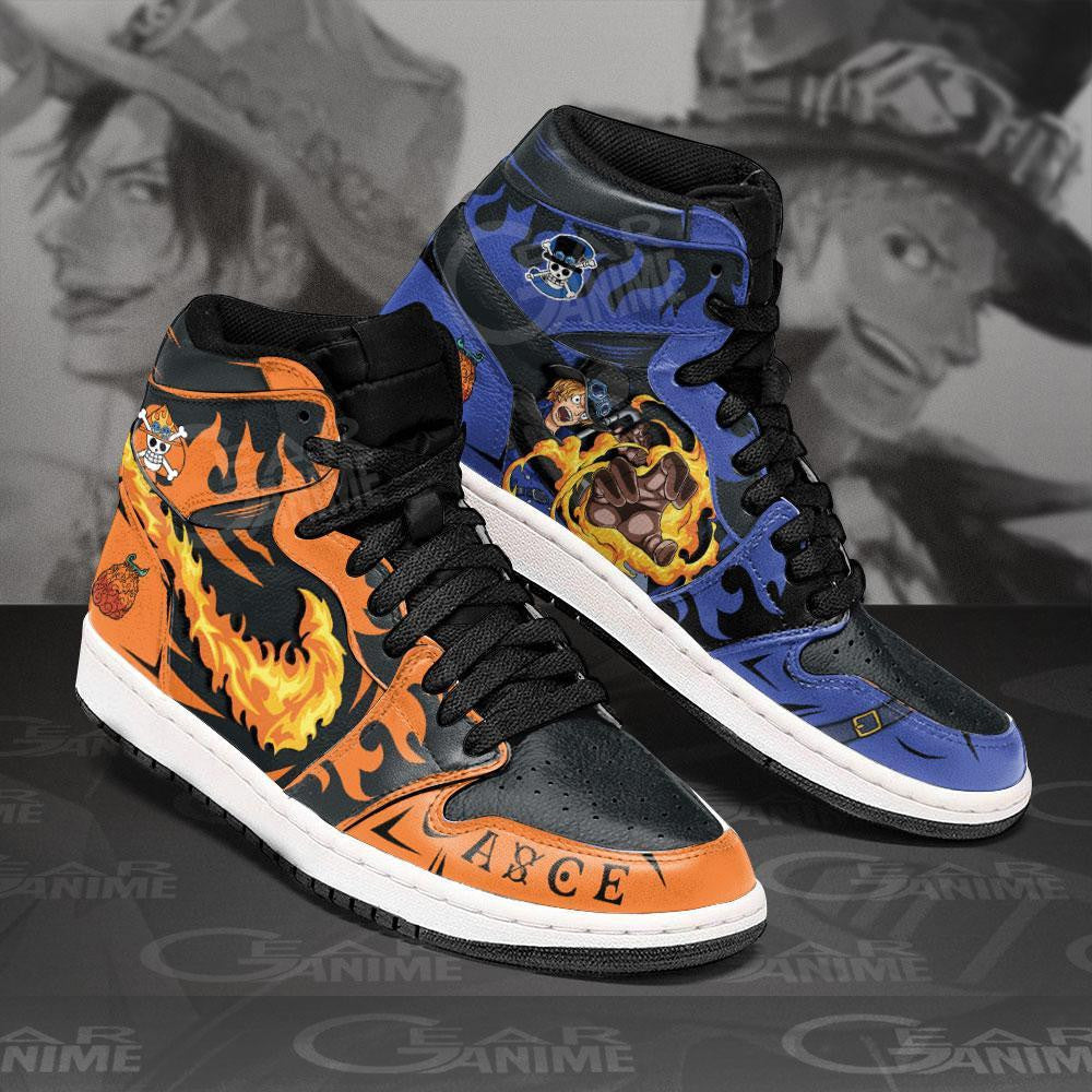 Sabo and Portgas Ace Sneakers Custom Anime One Piece Shoes - 2 - Gearanime