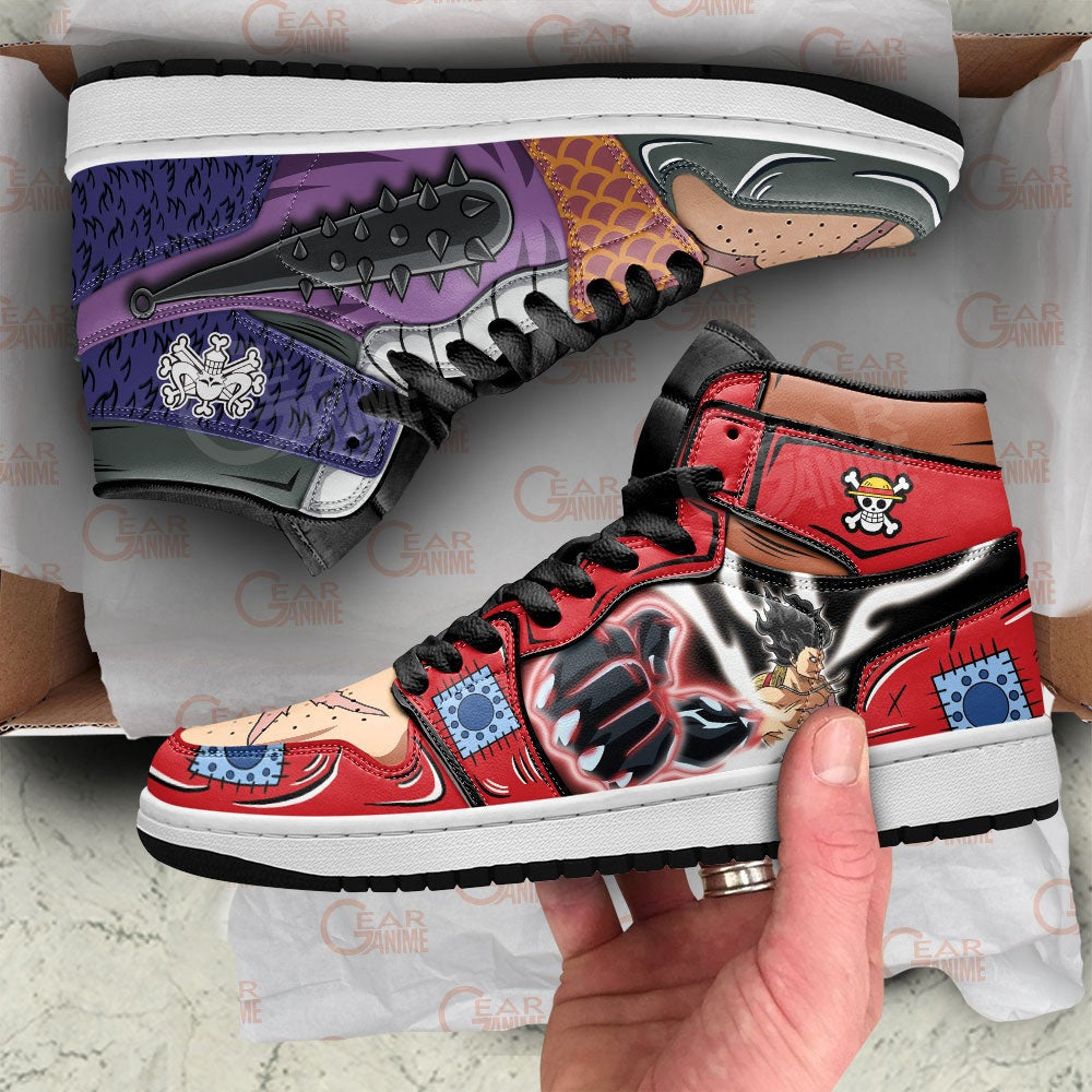 Luffy and Kaido Sneakers Custom One Piece Anime Shoes - 2 - Gearanime