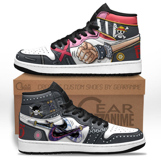 Luffy and Zoro Sneakers One Piece Red Custom Anime Shoes Gear Anime