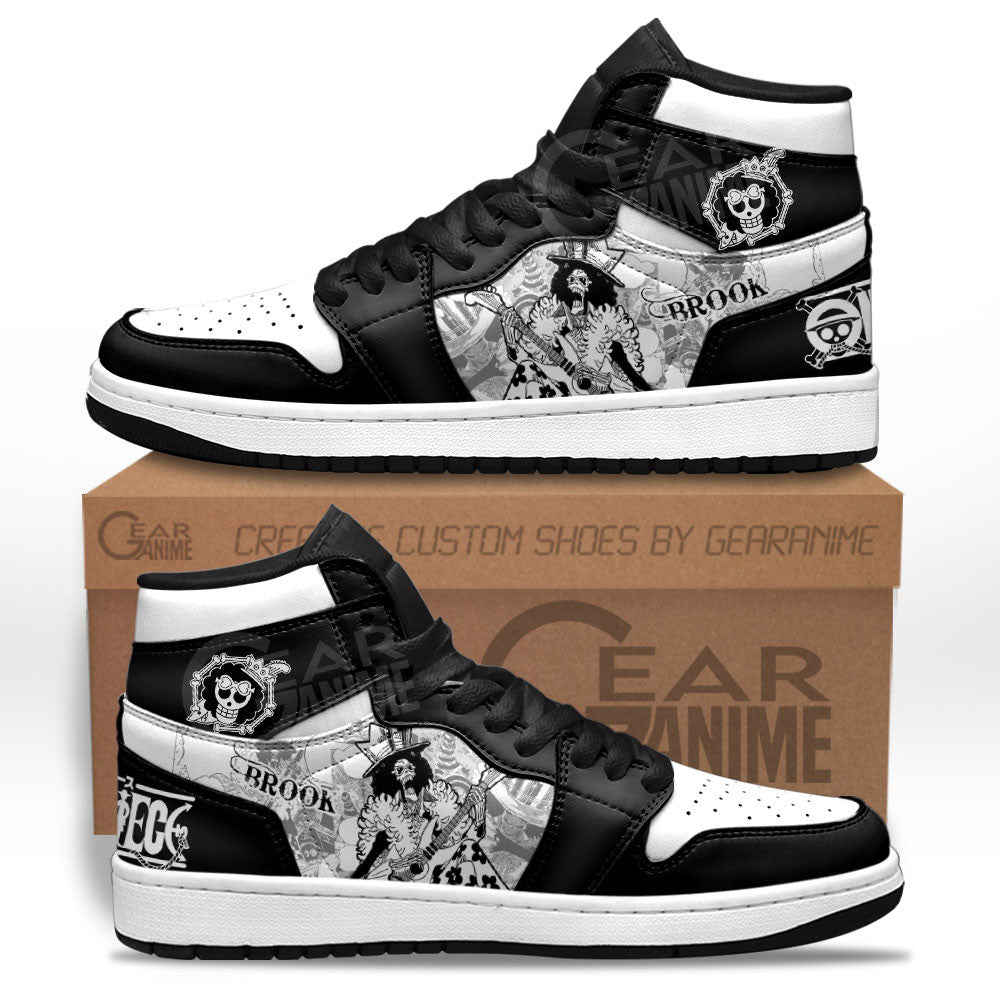Brook Sneakers Custom One Piece Shoes Manga Style for OtakuGear Anime
