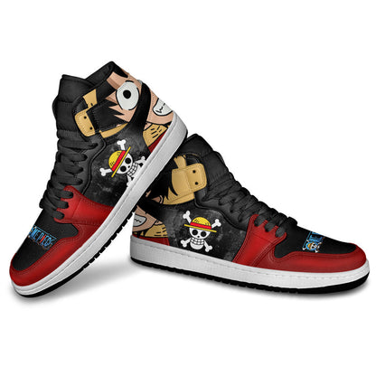 Luffy J1 Sneakers - Custom Anime Design Straw Hat Jolly Roger