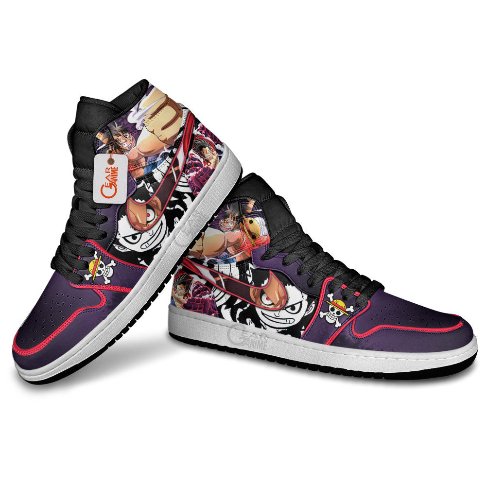 Luffy Gear 4th J1s Sneakers Anime Custom Custom Snakeman Edition