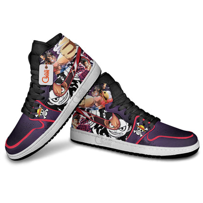 Luffy Gear 4th J1s Sneakers Anime Custom Custom Snakeman Edition