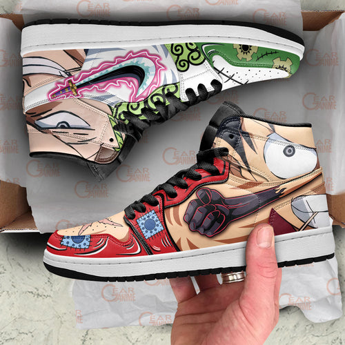 Luffy x Zoro J1 Sneakers - Custom Anime Design Wano Arc
