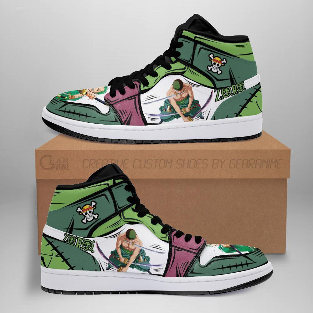 Zoro Sneakers Custom Anime One Piece Shoes - 1 - GearAnime