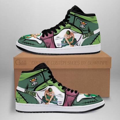Zoro Sneakers Custom Anime One Piece Shoes - 1 - GearAnime
