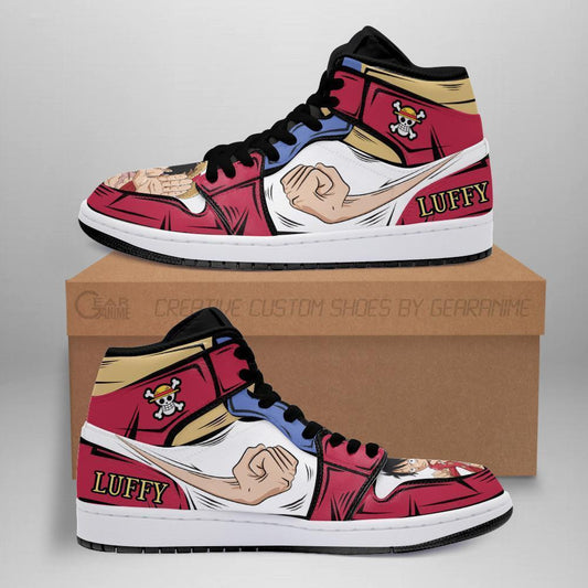 Monkey D Luffy Sneakers Gomu Gomu Custom Anime One Piece Shoes - 1 - GearAnime