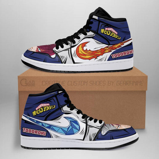 Shoto Todoroki Sneakers Custom Ice and Fire My Hero Academia Anime Shoes - 1 - GearAnime