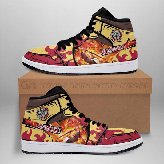 Kyojuro Rengoku Sneakers Flame Breathing Custom Anime Demon Slayer Shoes - 1 - GearAnime