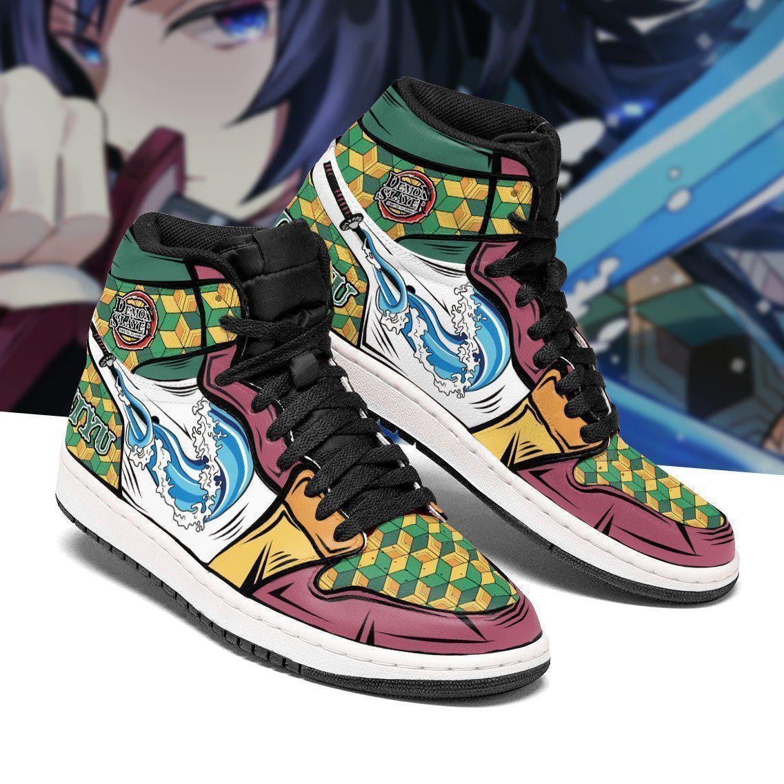 Giyu Sneakers Water Breathing Custom Anime Demon Slayer Shoes - 2 - GearAnime