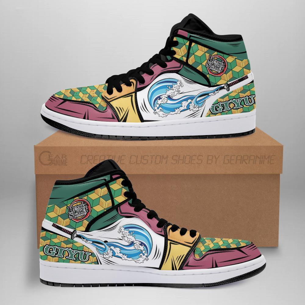 Giyu Sneakers Water Breathing Custom Anime Demon Slayer Shoes - 1 - GearAnime