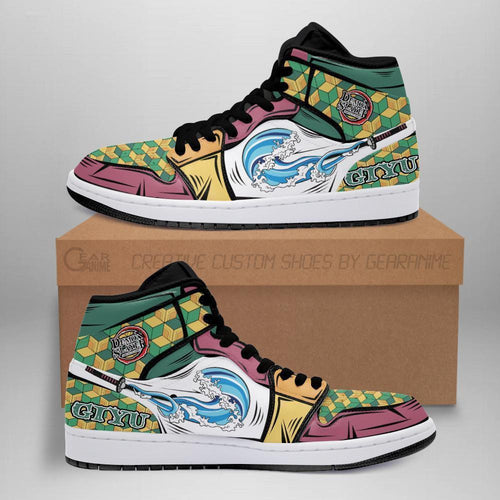 Giyu Sneakers Water Breathing Custom Anime Demon Slayer Shoes - 1 - GearAnime