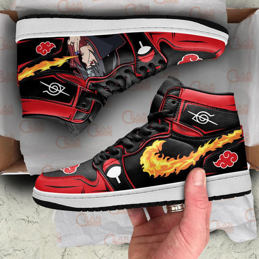 Itachi Sneakers Fireball No Jutsu! Custom Akatsuki Anime Shoes - 3 - GearAnime