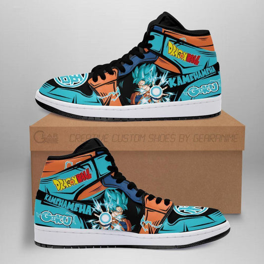 Goku Blue Sneakers Kamehameha Custom Anime Dragon Ball Shoes - 1 - GearAnime