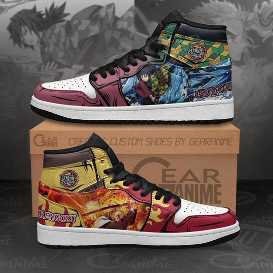 Giyu and Rengoku Sneakers Custom Demon Slayer Anime Shoes - 1 - GearAnime