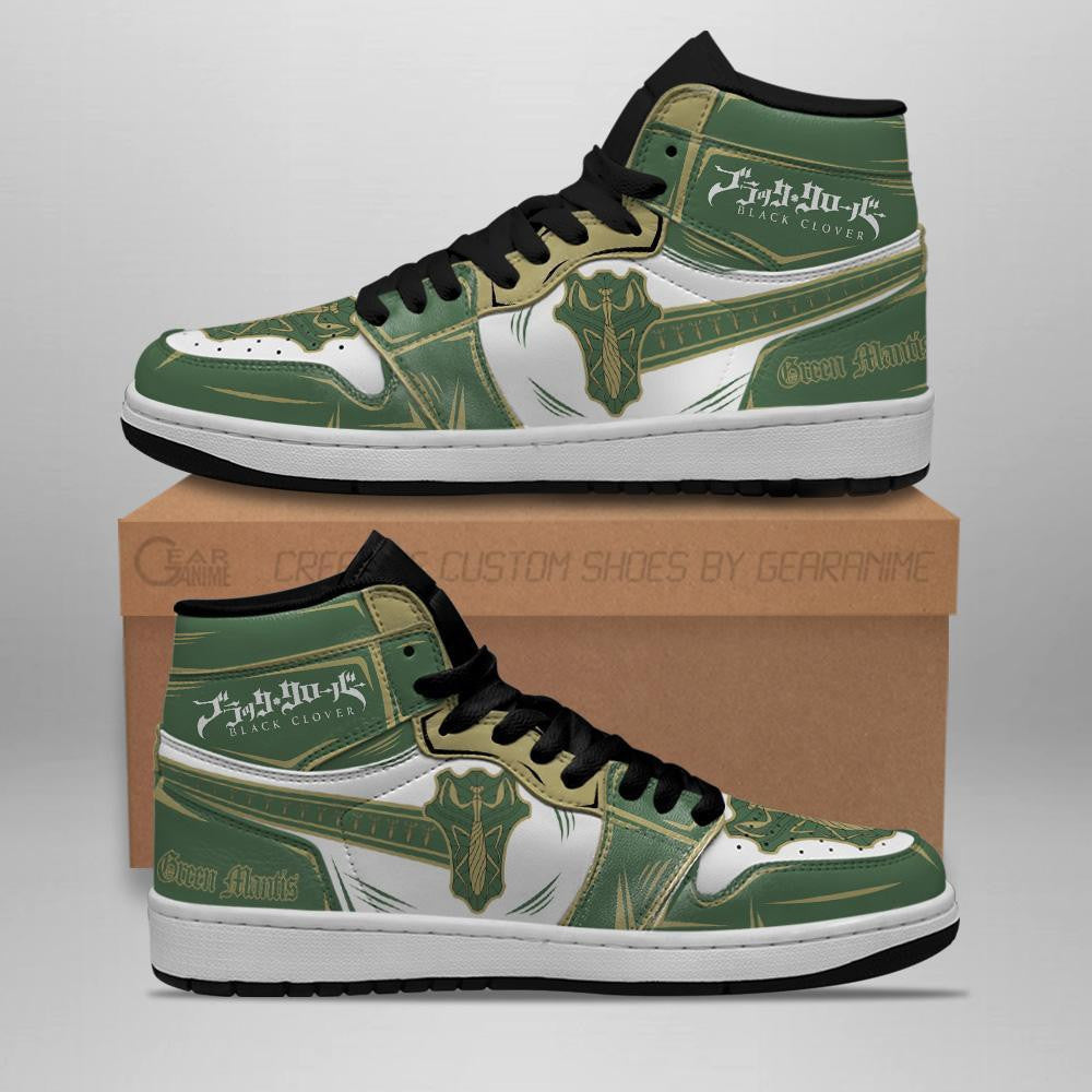 Green Mantis Magic Knight Sneakers Black Clover Sneakers Anime - 2 - GearAnime