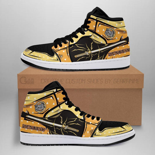Zenitsu Sneakers Nichirin Sword Custom Anime Demon Slayer Shoes - 1 - GearAnime
