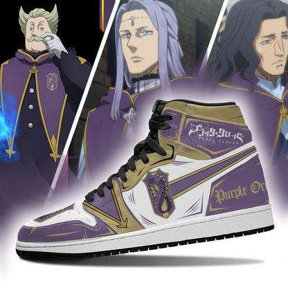 Purple Orca Magic Knight Sneakers Black Clover Sneakers Anime - 3 - GearAnime