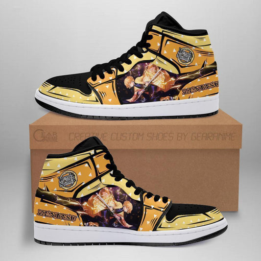 Zenitsu Sneakers Thunder Breathing Custom Anime Demon Slayer Shoes - 1 - GearAnime