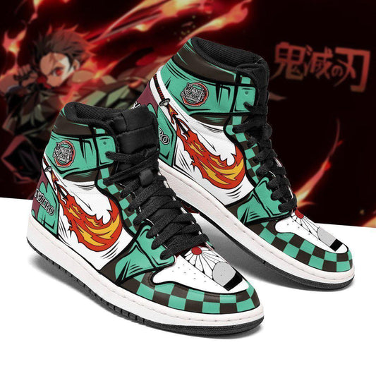 Tanjiro Sun Breathing Sneakers Custom Anime Demon Slayer Shoes - 1 - GearAnime