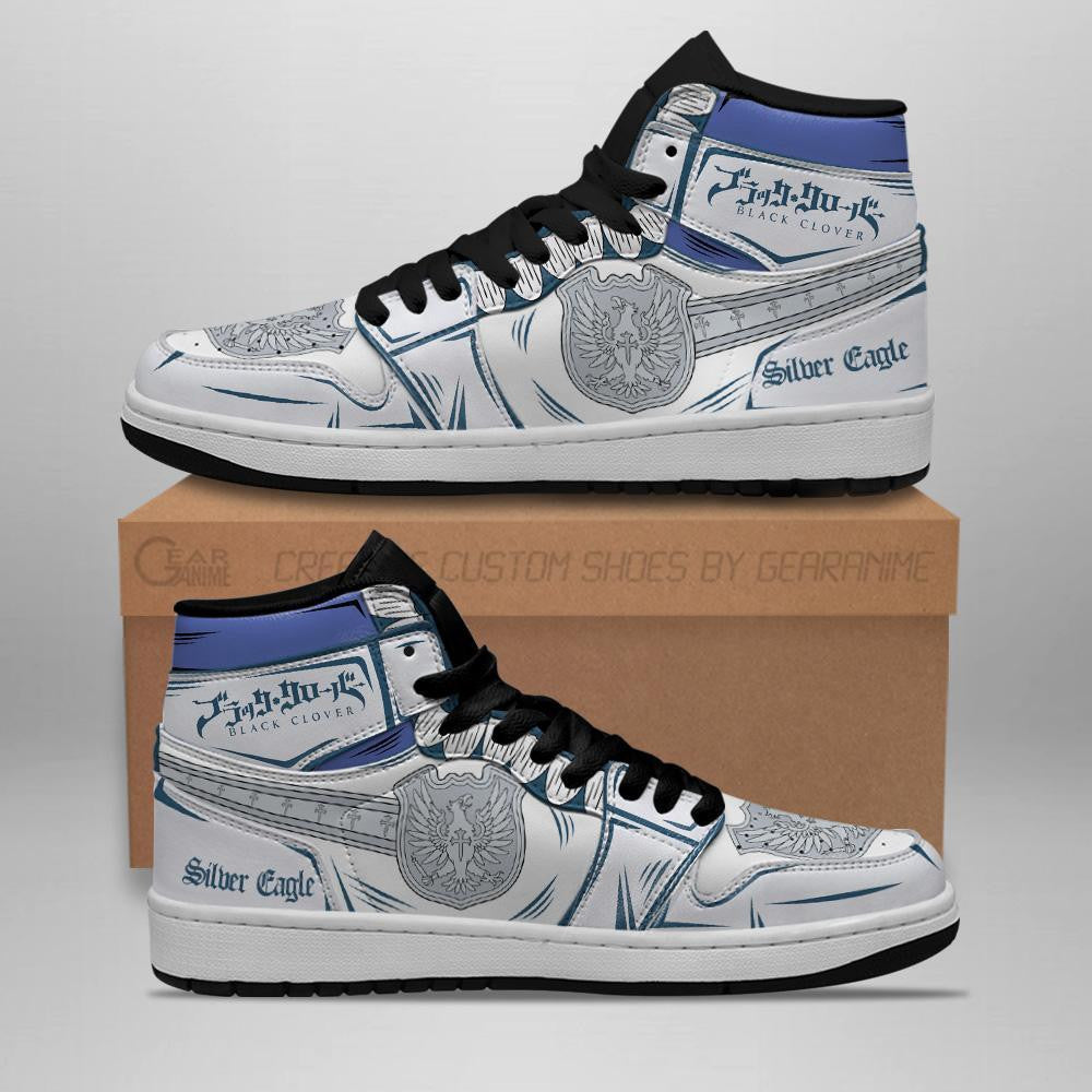 Silver Eagle Magic Knight Sneakers Black Clover Sneakers Anime - 2 - GearAnime