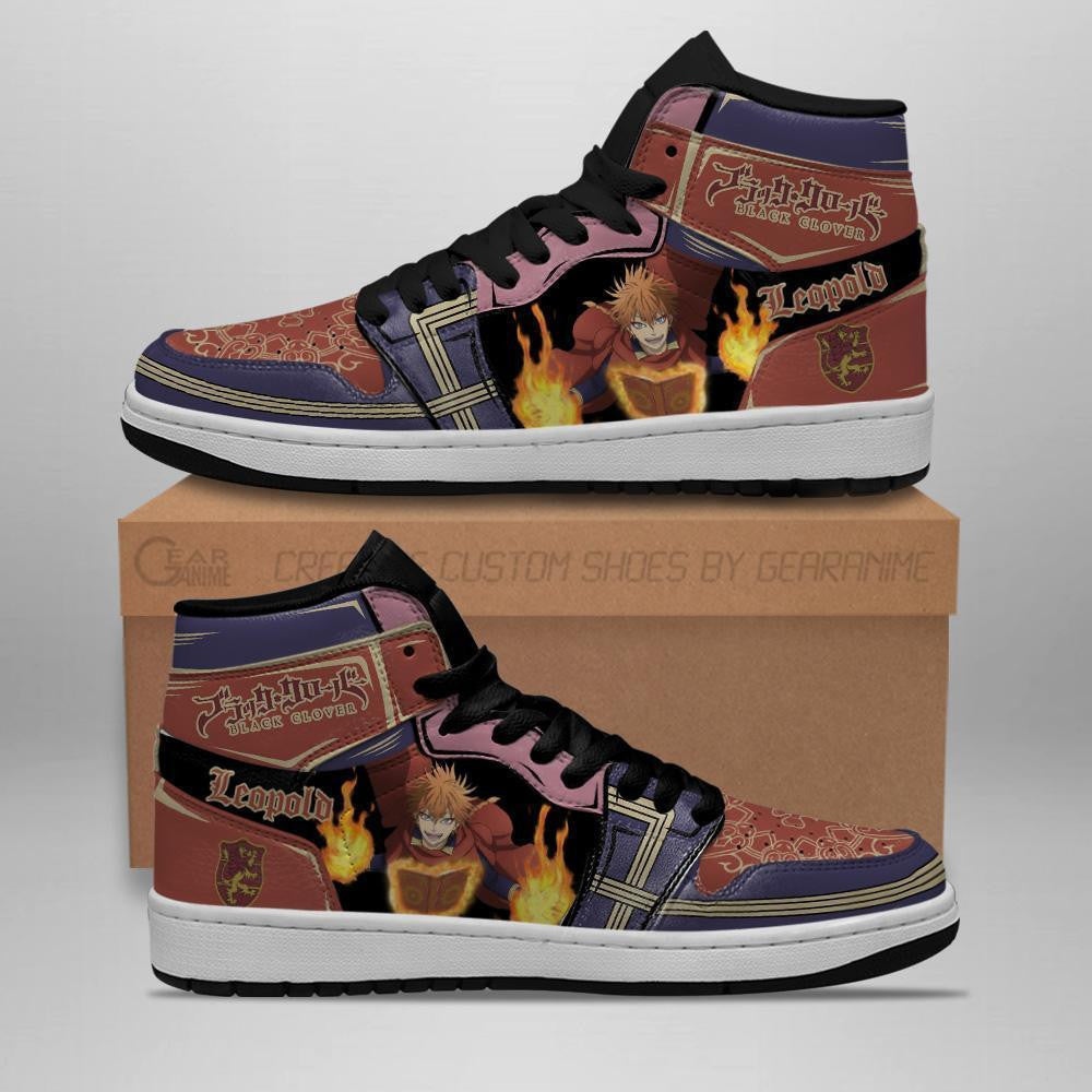 Crimson Lion Leopold Vermillion Sneakers Black Clover Anime Shoes - 2 - GearAnime