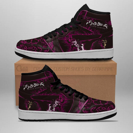 Black Asta Sneakers Custom Purple Black Clover Anime Sneakers - 1 - GearAnime