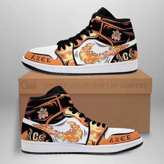 Fire Fist Portgas Ace Sneakers Custom Anime One Piece Shoes - 1 - GearAnime