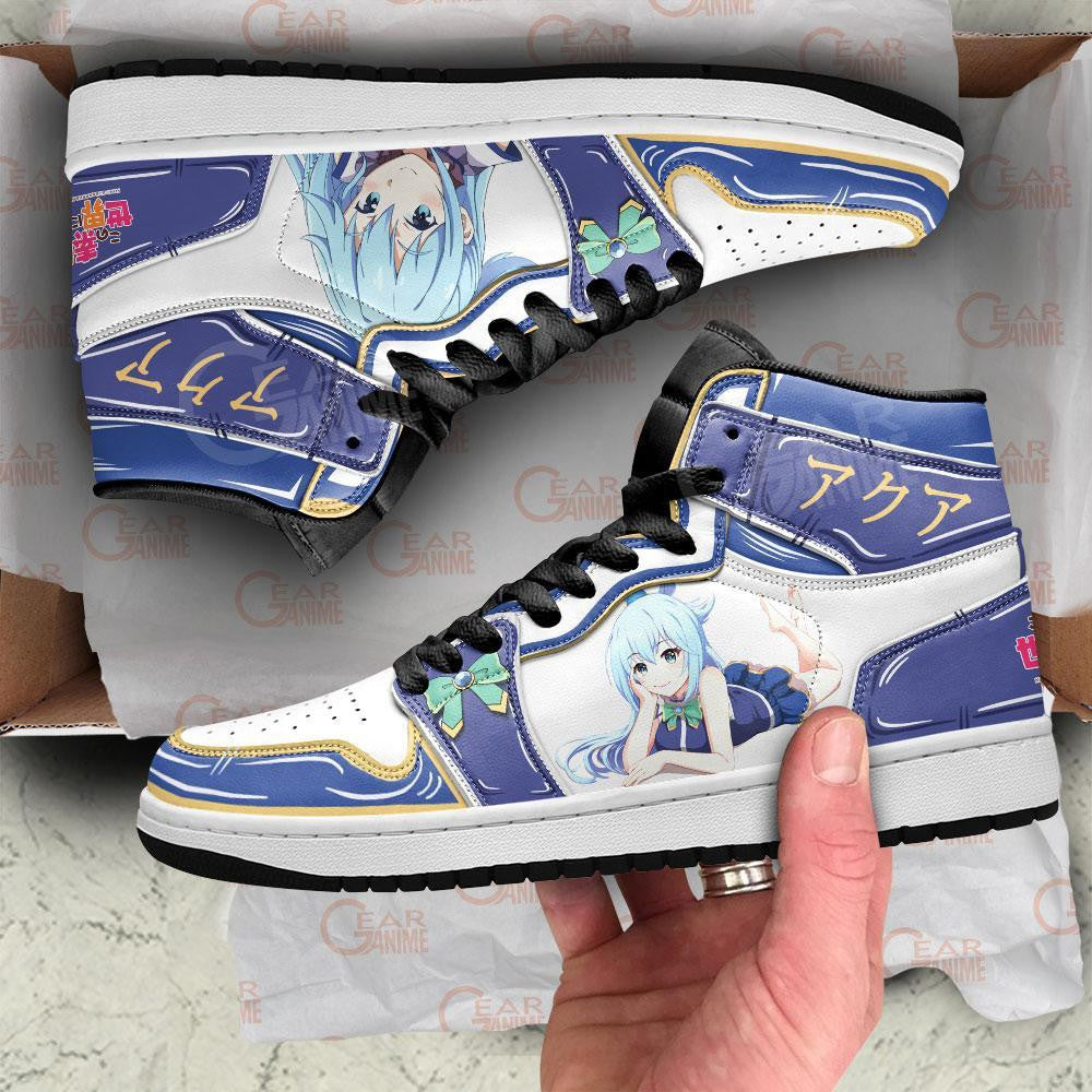 KonoSuba Aqua Sneakers Custom Anime Shoes - 3 - GearAnime