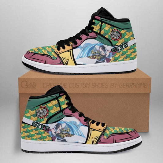 Giyu Tomioka Sneakers Water Breathing Custom Anime Demon Slayer Shoes - 1 - GearAnime