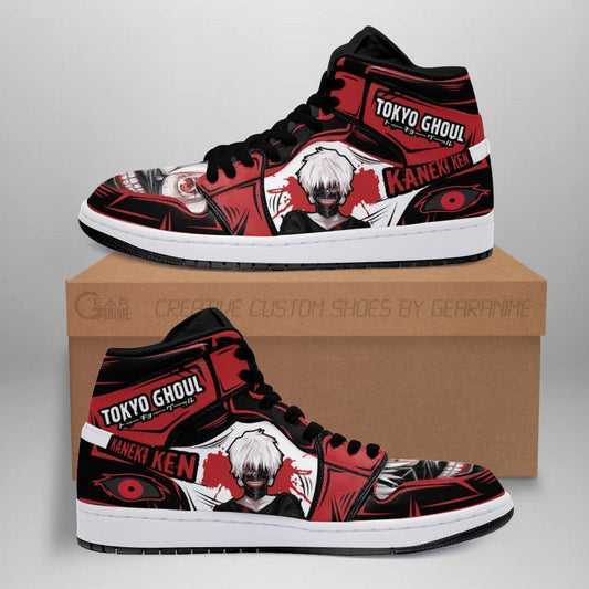 Ken Kaneki Sneakers Tokyo Ghoul Anime High Top Shoes Custom - 1 - GearAnime