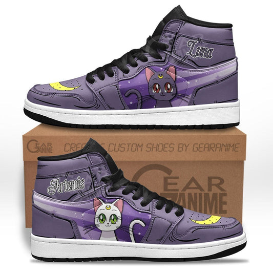Luna and Artermis Sailor Moon Sneakers Custom Anime Shoes - 1 - GearAnime