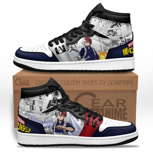 Shoto Todoroki Sneakers My Hero Academia Custom Anime Shoes Mix Manga Gear Anime