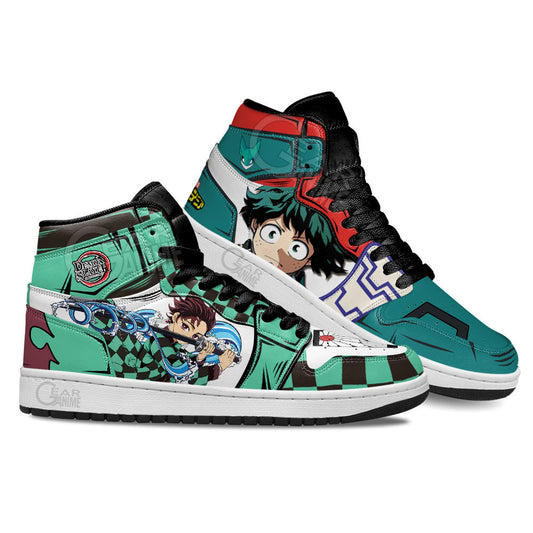 Tanjiro and Izuku Midoriya Anime Custom Shoes Gear Anime