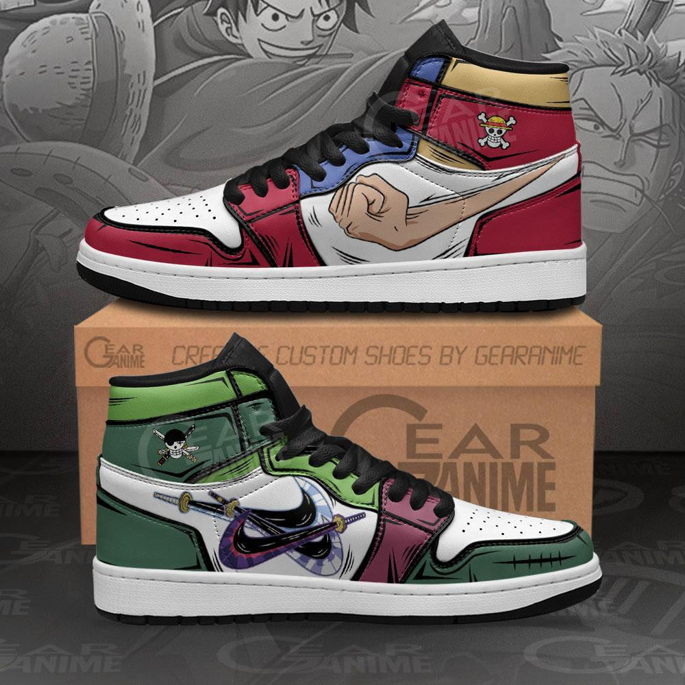Zoro & Luffy Sneakers Gomu Gomu and Santoryu One Piece Anime Shoes - 1 - GearAnime