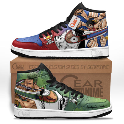 Luffy and Roronoa Zoro Anime Shoes Custom Sneakers MN2102 Gear Anime